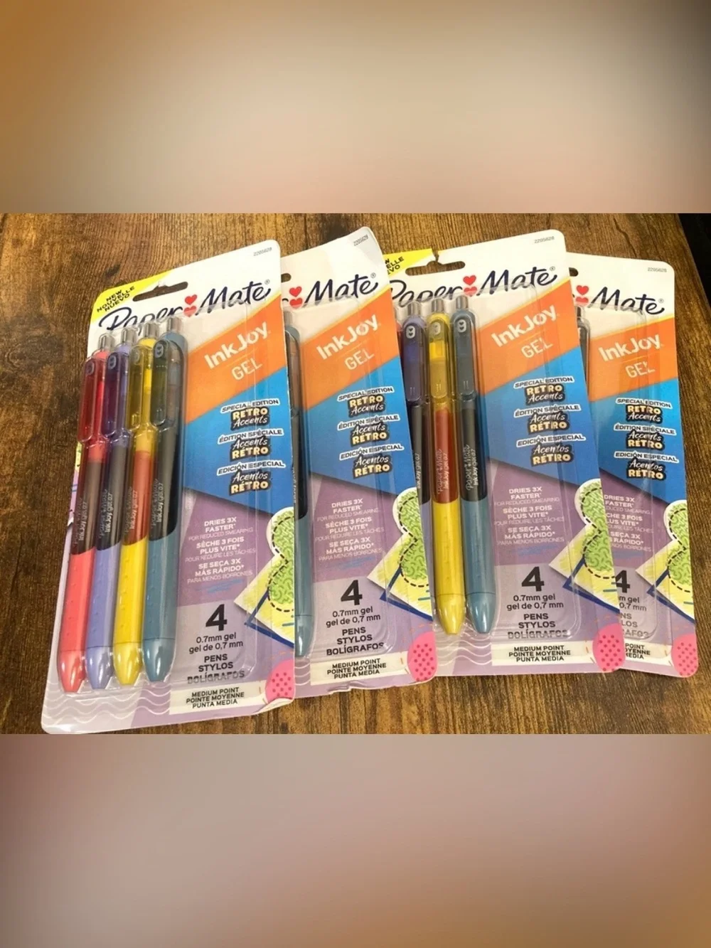 PaperMate Inkjoy 4pk Gel Pens 0.7mm Medium Tip Multicolored Retro 4 packages new